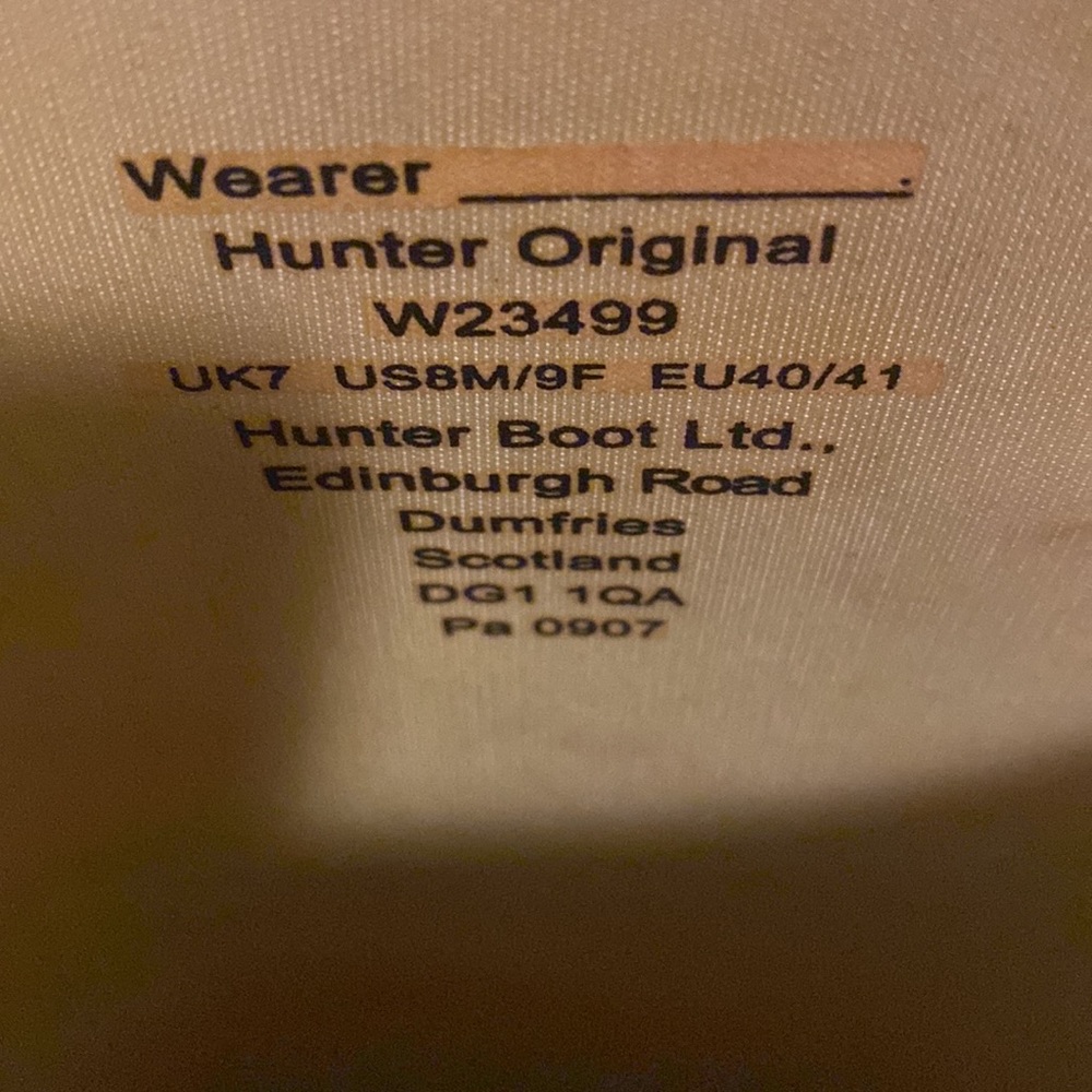 Hunter Matte Tall Rain Boots EU 40/41 - Picture 4 of 13